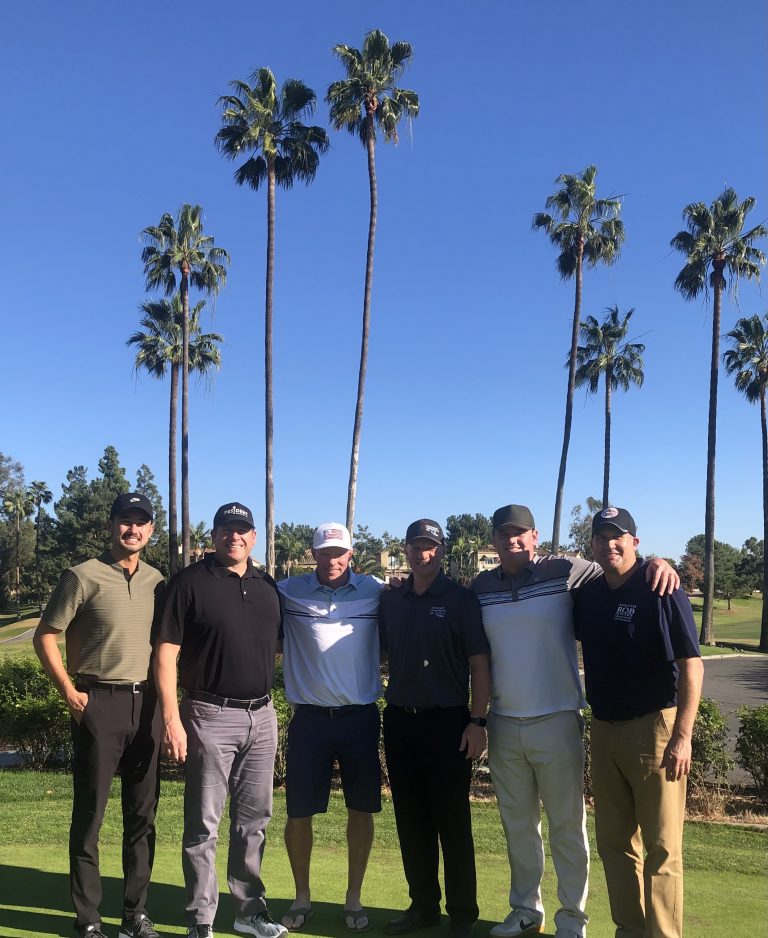 Ryan Soltes (son of Major Rob Soltes and Sally Dang, OD) with AEC representatives, Josh Elliot, Scott Shone, Ryan Harlow, and Matt Bock and Tom Clarke (Husband of Sally Dang Soltes and Tournament Director)