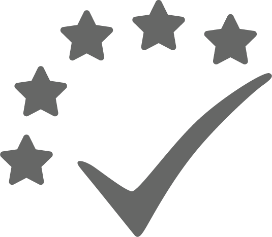 check mark with five stars icon